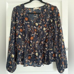 Nine Britton Navy Floral Blouse